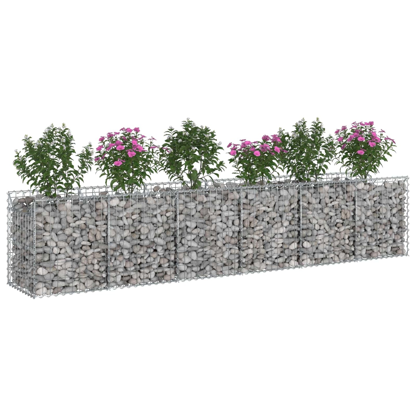 Gabion emelt ágy 2 pcs Ezüst