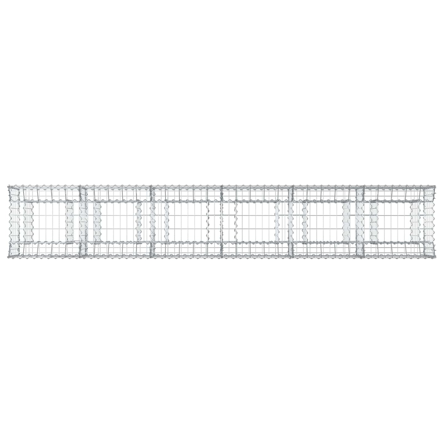 Gabion emelt ágy 2 pcs Ezüst