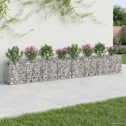 Gabion emelt ágy 2 pcs Ezüst