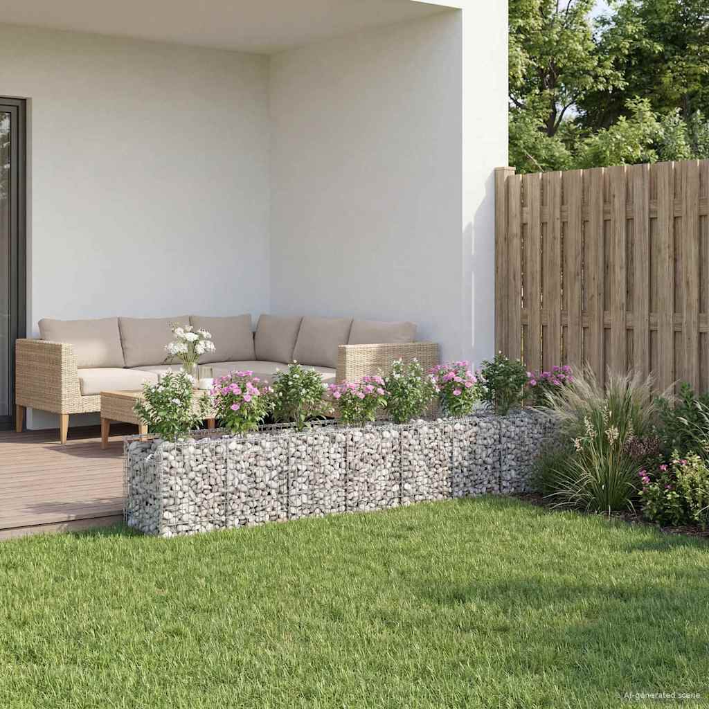 Gabion emelt ágy 2 pcs Ezüst