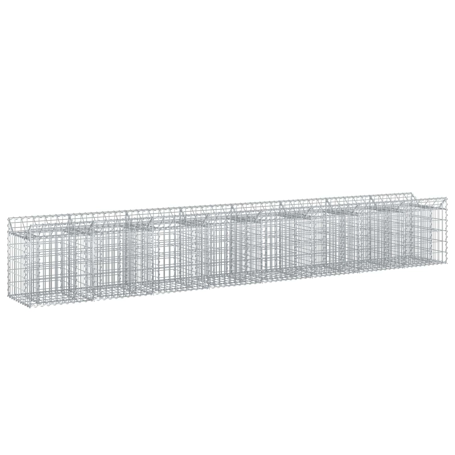 Gabion emelt ágy 2 pcs Ezüst