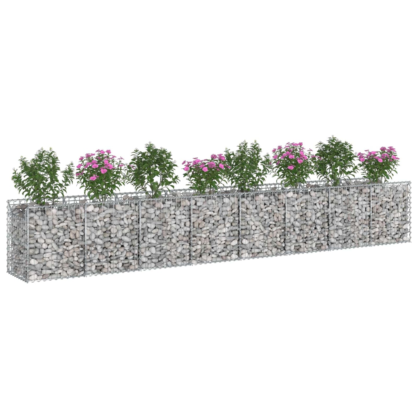 Gabion emelt ágy 2 pcs Ezüst