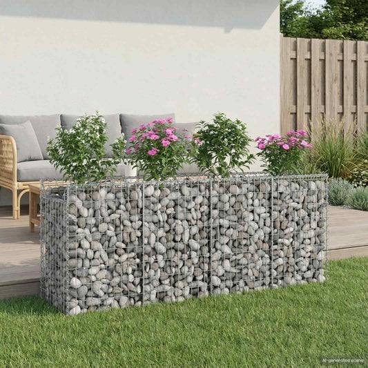 Gabion emelt ágy 2 pcs Ezüst