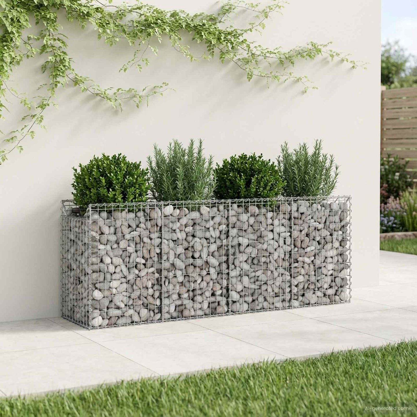 Gabion emelt ágy 2 pcs Ezüst