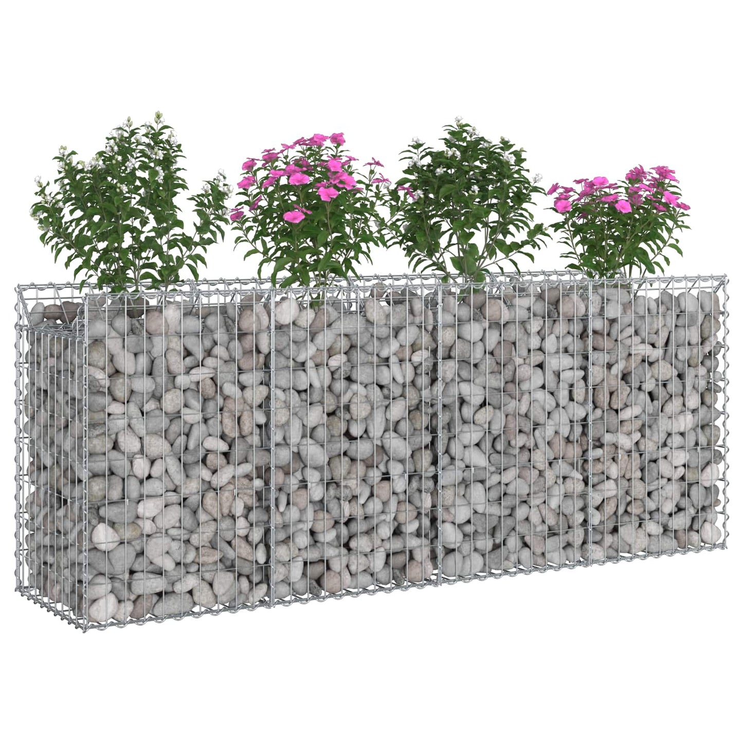 Gabion emelt ágy 2 pcs Ezüst