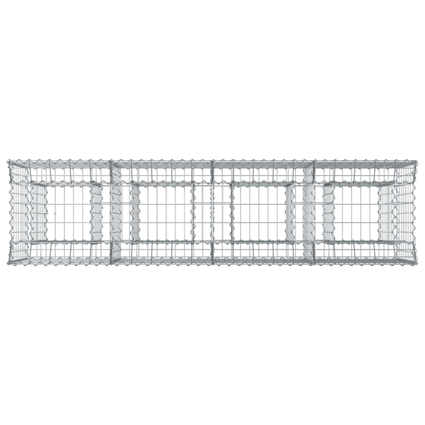 Gabion emelt ágy 2 pcs Ezüst