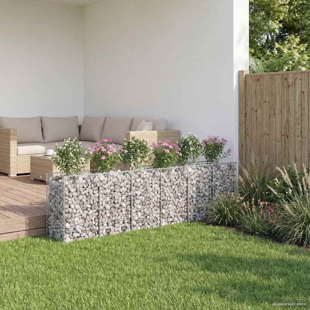 Gabion emelt ágy 2 pcs Ezüst