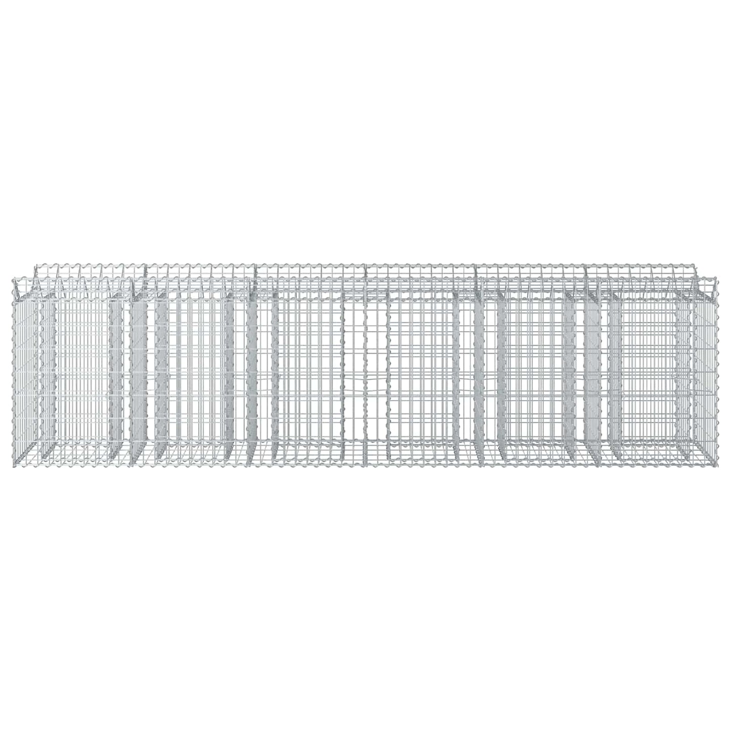 Gabion emelt ágy 2 pcs Ezüst