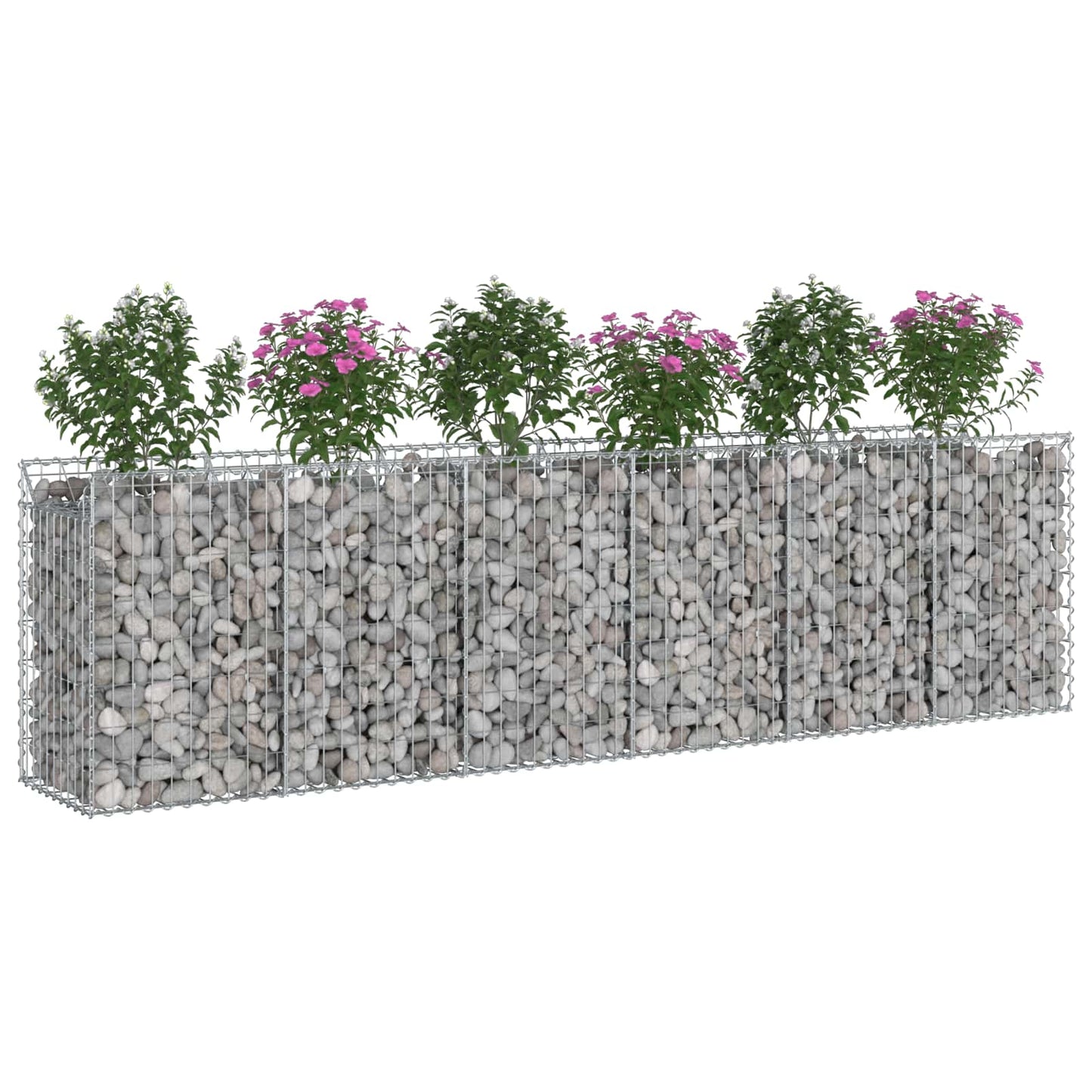 Gabion emelt ágy 2 pcs Ezüst