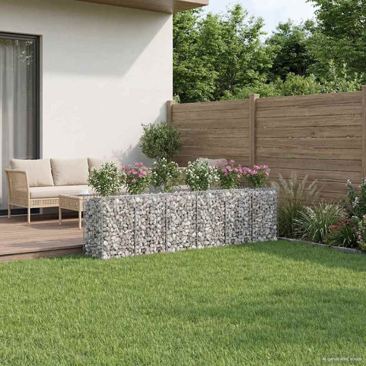 Gabion emelt ágy 3 pcs Ezüst