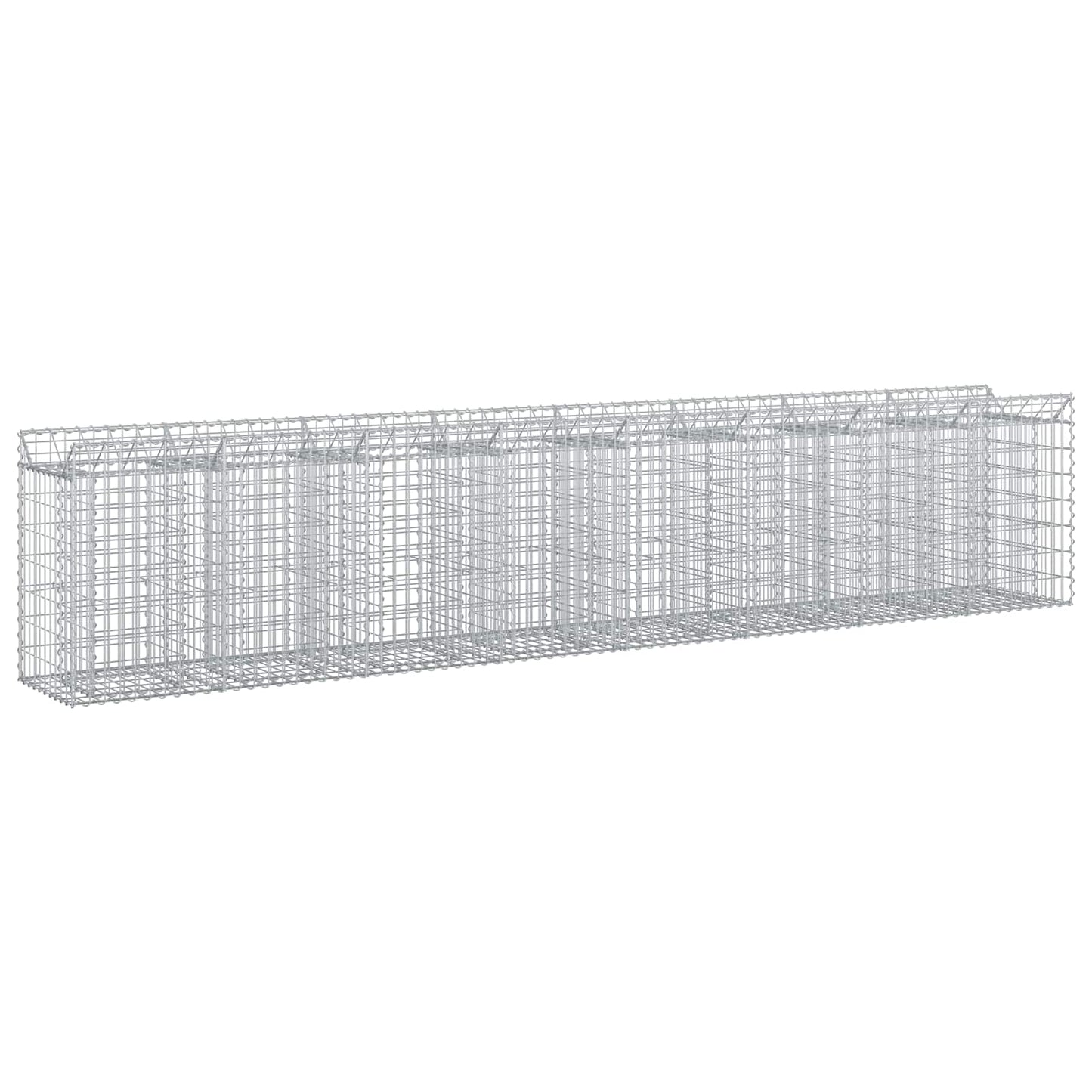 Gabion emelt ágy 3 pcs Ezüst