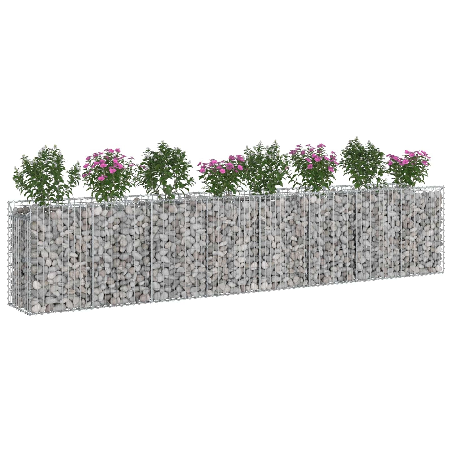Gabion emelt ágy 3 pcs Ezüst