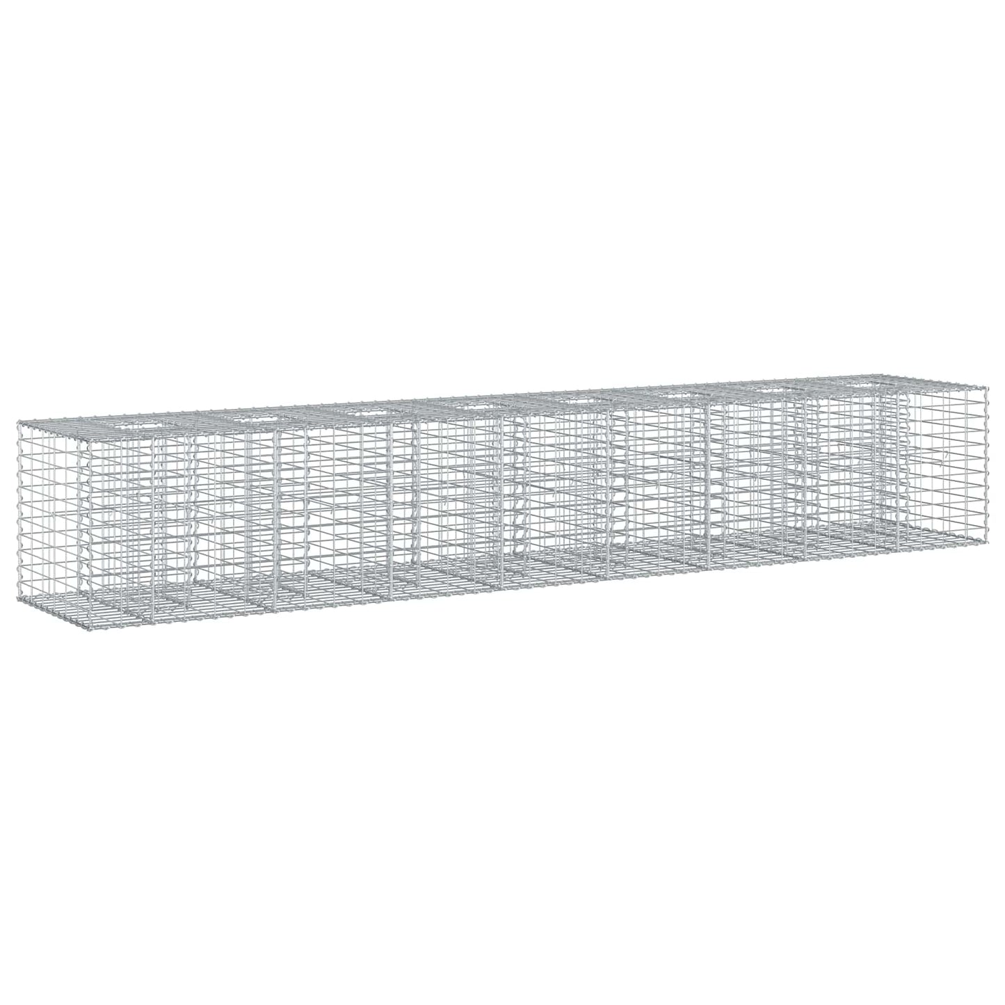 Gabion emelt ágy 2 pcs Ezüst 340 x 60 x 55 cm Horganyzott acél
