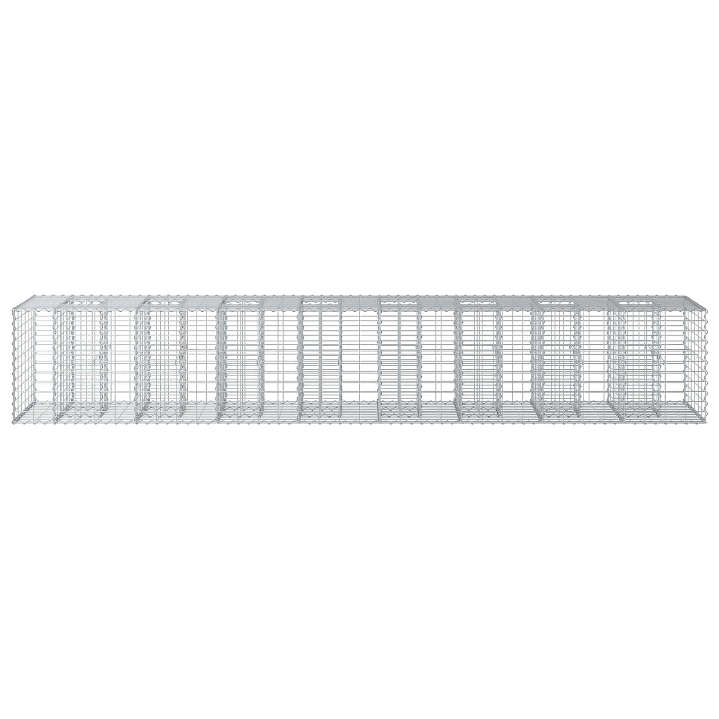 Gabion emelt ágy 2 pcs Ezüst 340 x 60 x 55 cm Horganyzott acél
