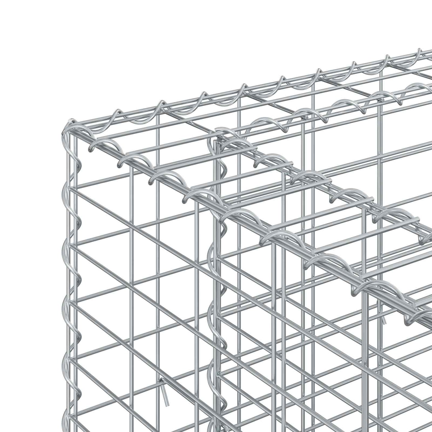 Gabion emelt ágy 2 pcs Ezüst 250 x 50 x 80 cm Horganyzott acél