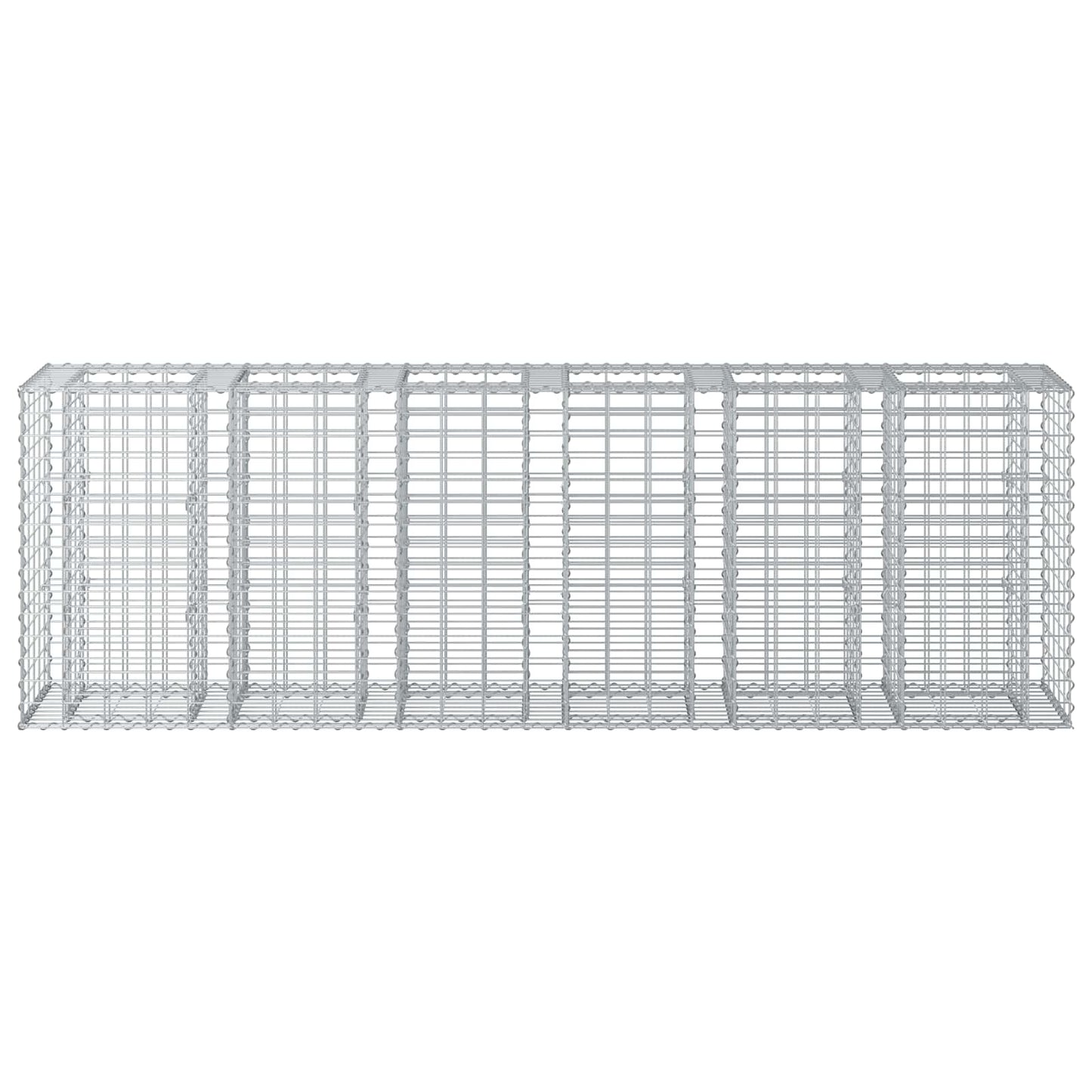 Gabion emelt ágy 2 pcs Ezüst 250 x 50 x 80 cm Horganyzott acél