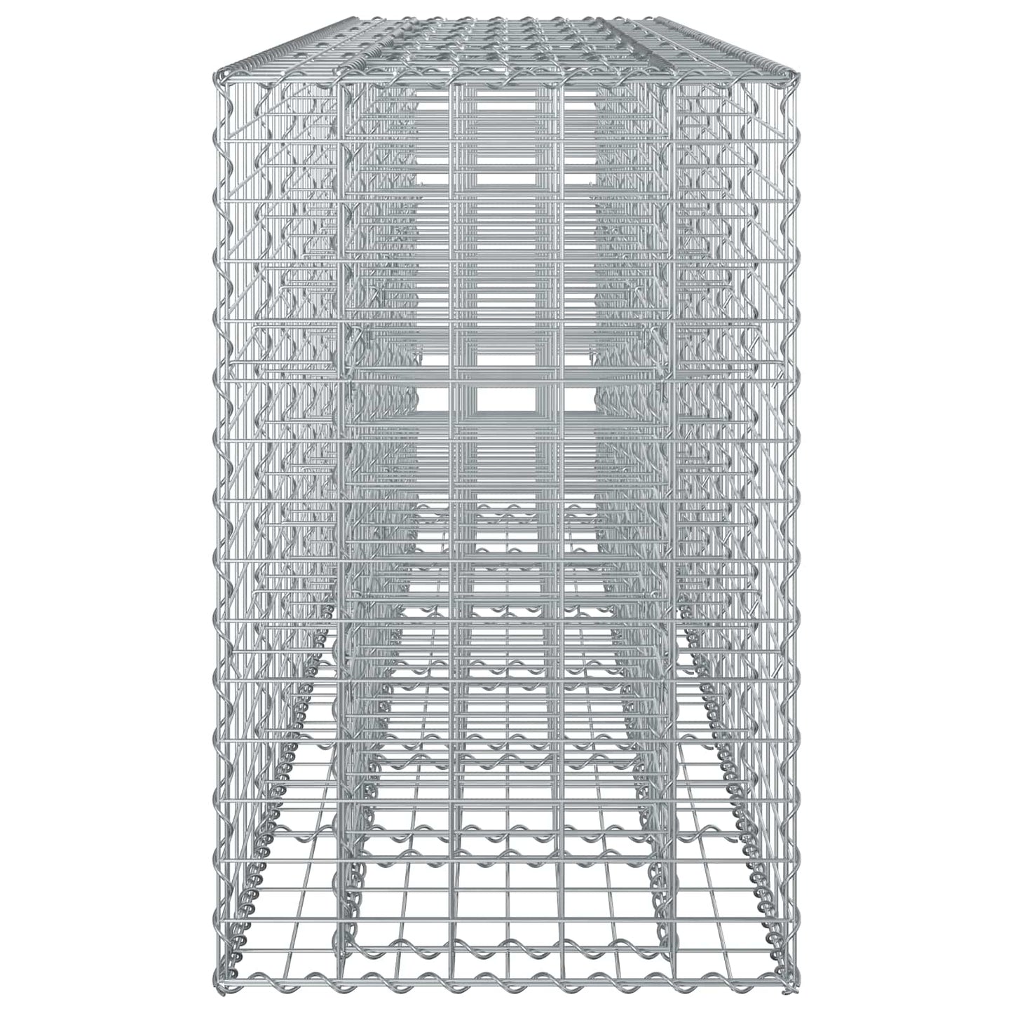 Gabion emelt ágy 2 pcs Ezüst 250 x 50 x 80 cm Horganyzott acél