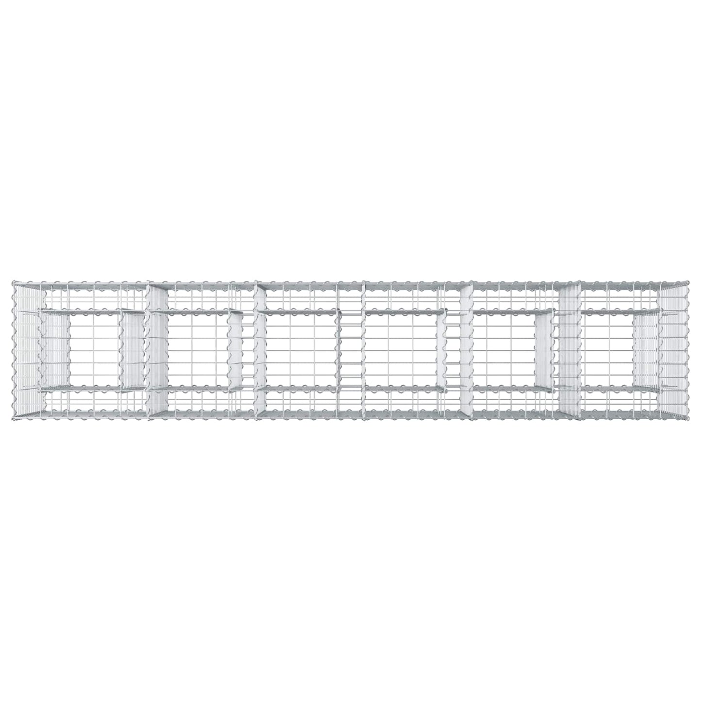 Gabion emelt ágy 2 pcs Ezüst 250 x 50 x 80 cm Horganyzott acél