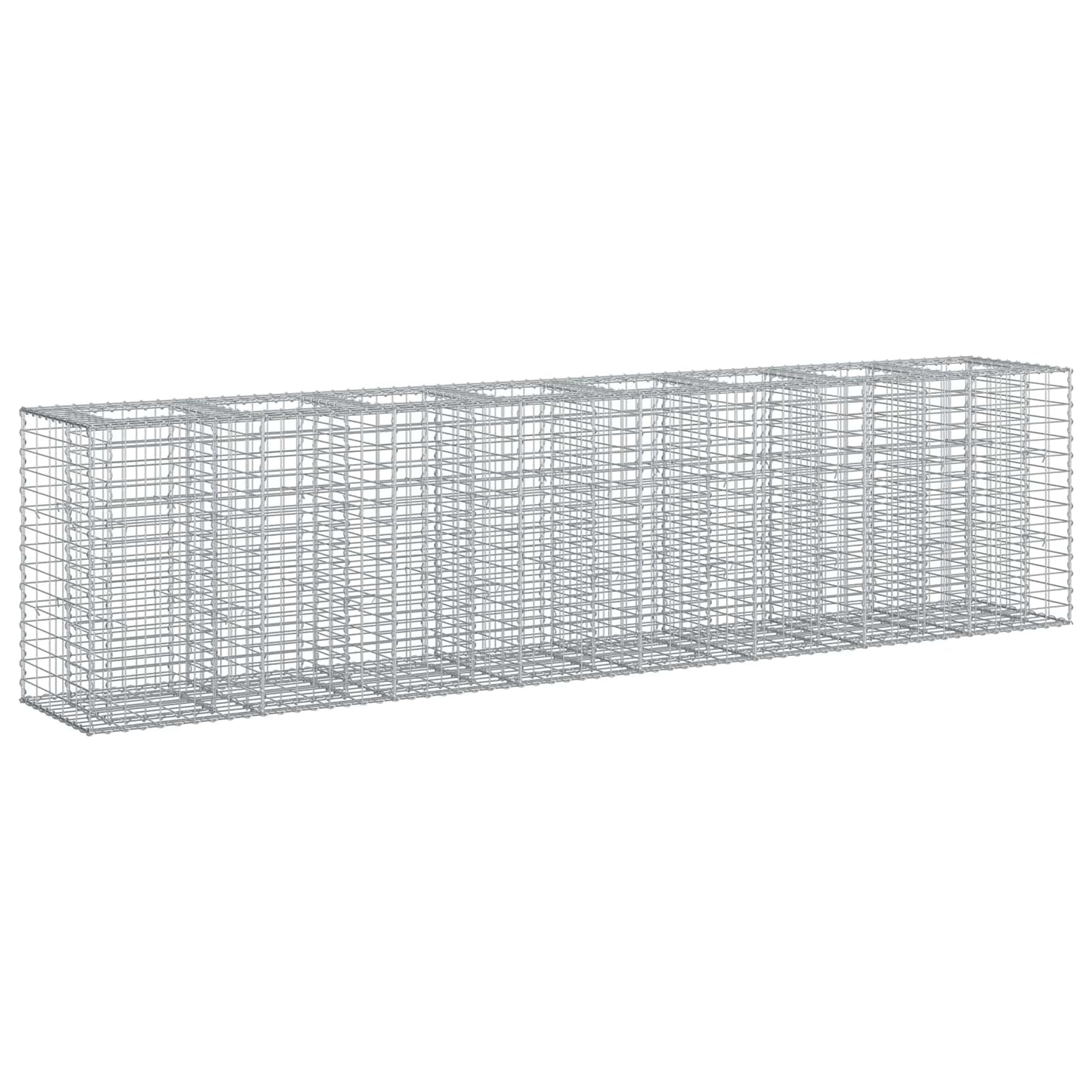 Gabion emelt ágy 2 pcs Ezüst 330 x 50 x 80 cm Horganyzott acél