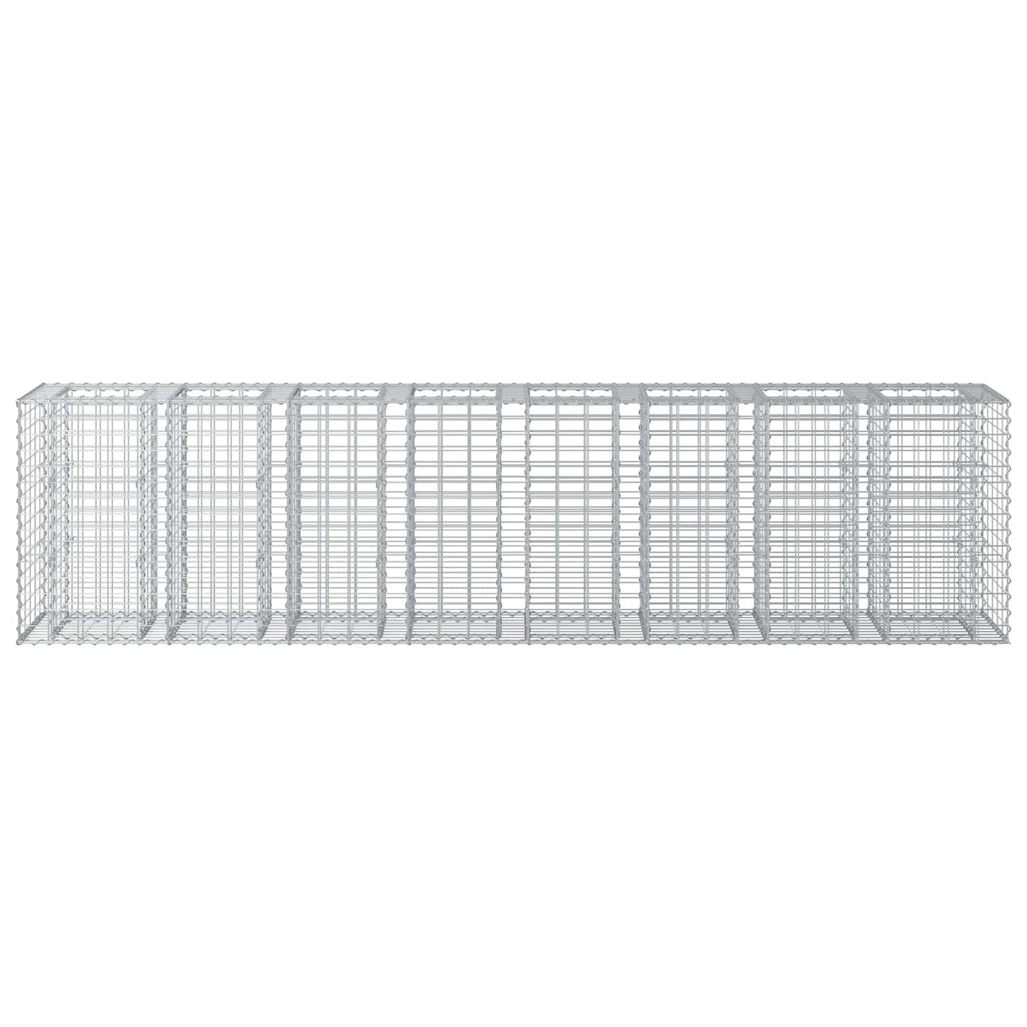 Gabion emelt ágy 2 pcs Ezüst 330 x 50 x 80 cm Horganyzott acél