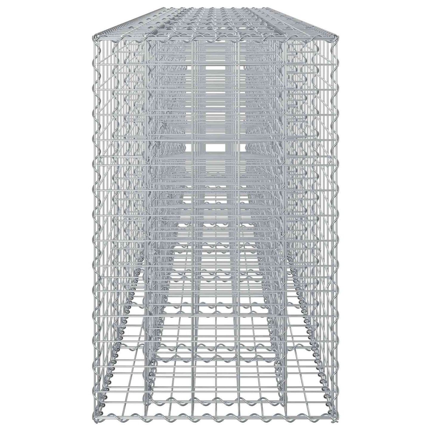 Gabion emelt ágy 2 pcs Ezüst 330 x 50 x 80 cm Horganyzott acél