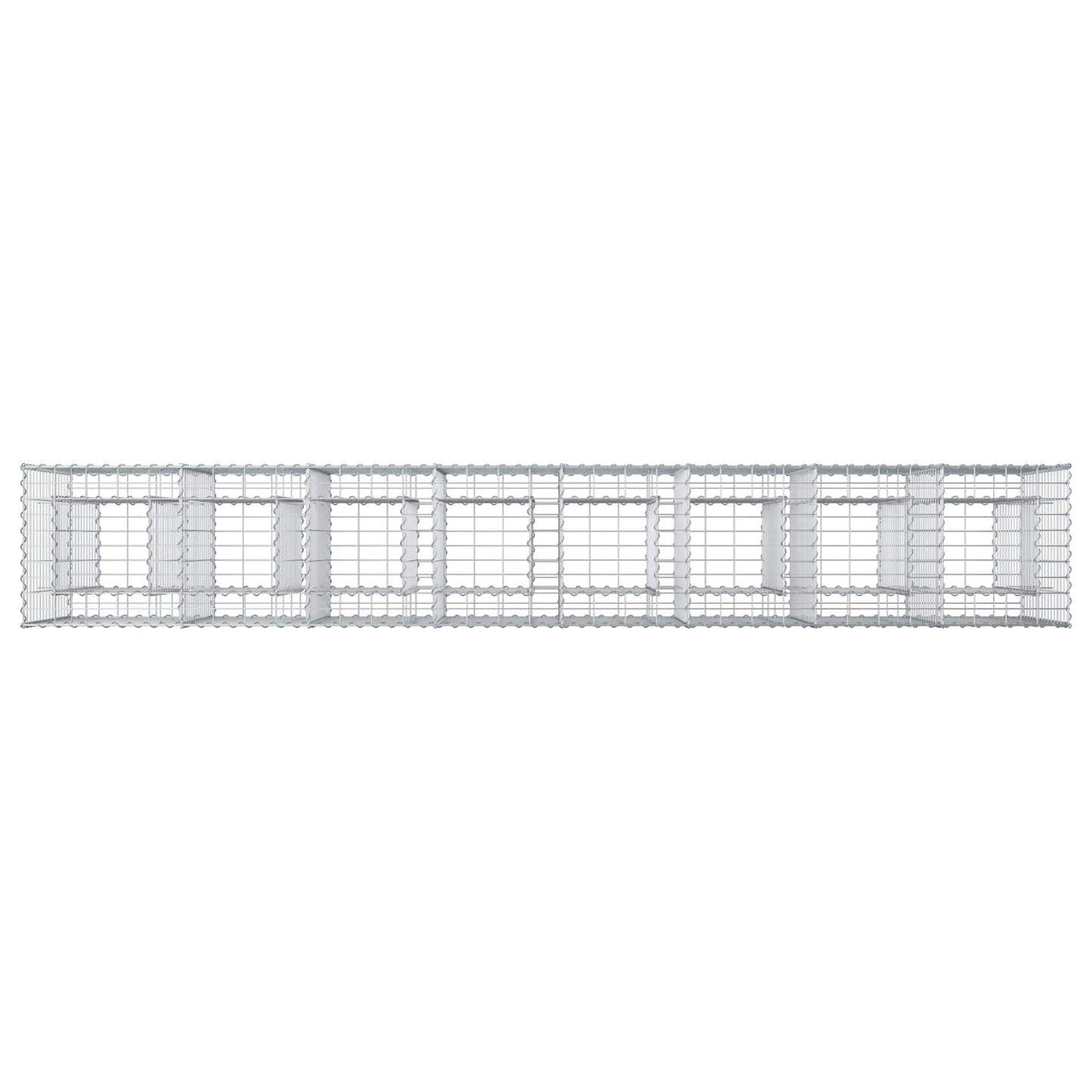 Gabion emelt ágy 2 pcs Ezüst 330 x 50 x 80 cm Horganyzott acél
