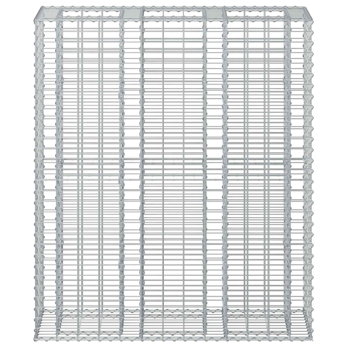 Gabion emelt ágy 2 pcs Ezüst 130 x 50 x 150 cm Horganyzott acél
