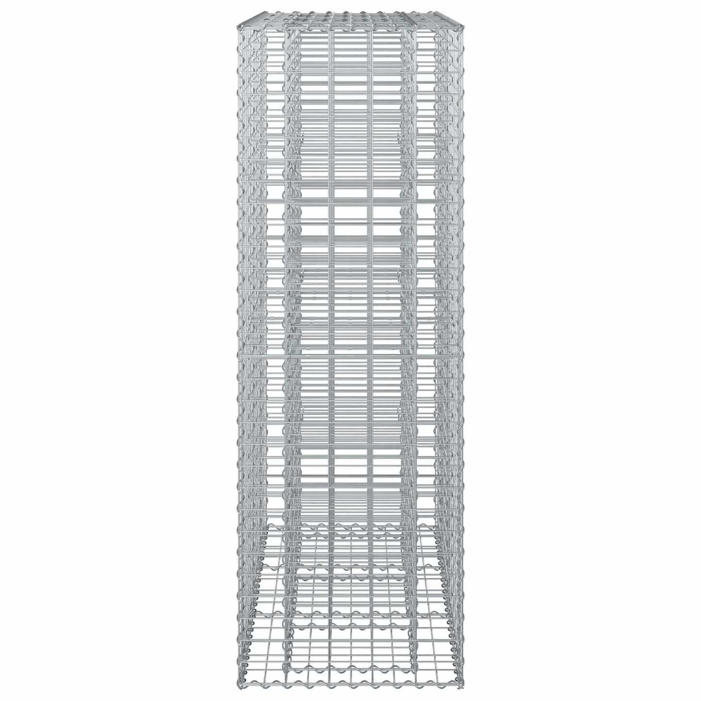 Gabion emelt ágy 2 pcs Ezüst 130 x 50 x 150 cm Horganyzott acél