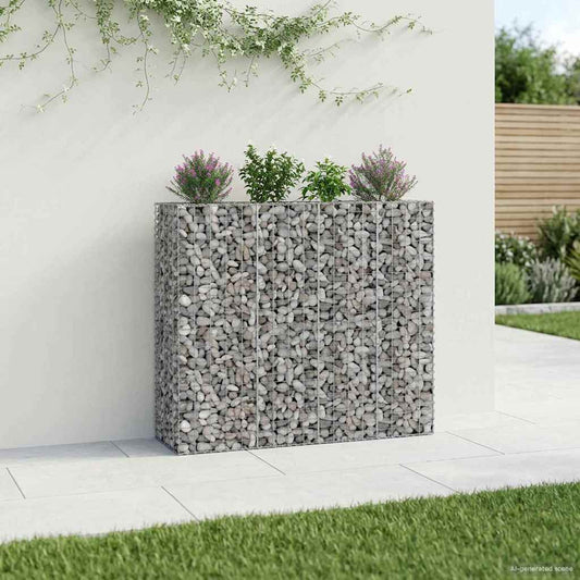 Gabion emelt ágy 2 pcs Ezüst 170 x 50 x 150 cm Horganyzott acél