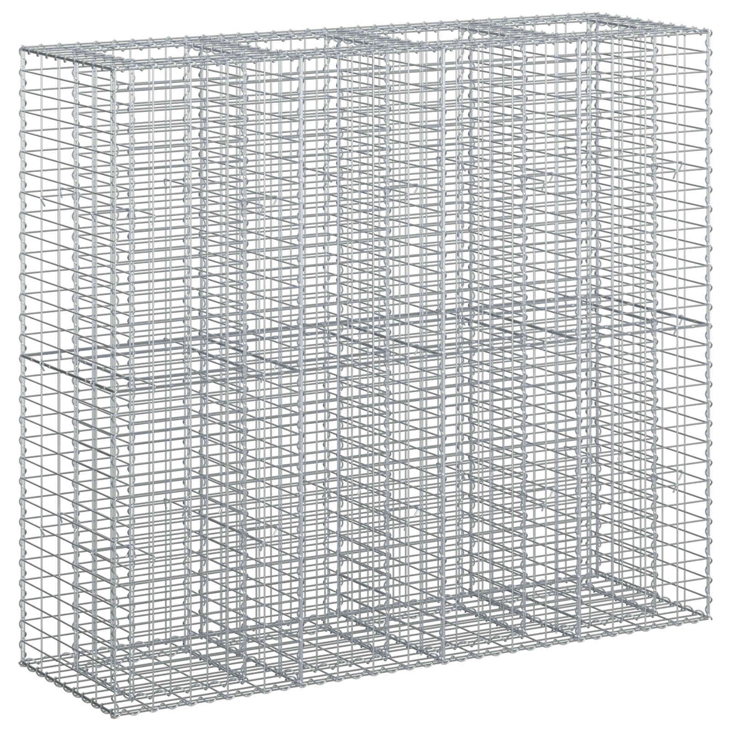 Gabion emelt ágy 2 pcs Ezüst 170 x 50 x 150 cm Horganyzott acél