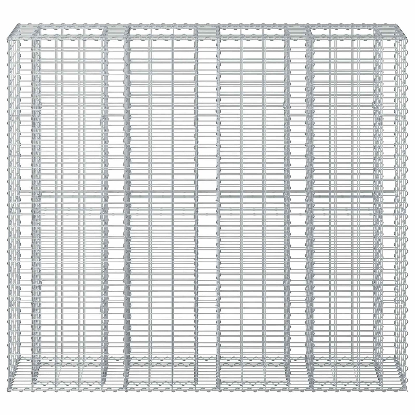 Gabion emelt ágy 2 pcs Ezüst 170 x 50 x 150 cm Horganyzott acél
