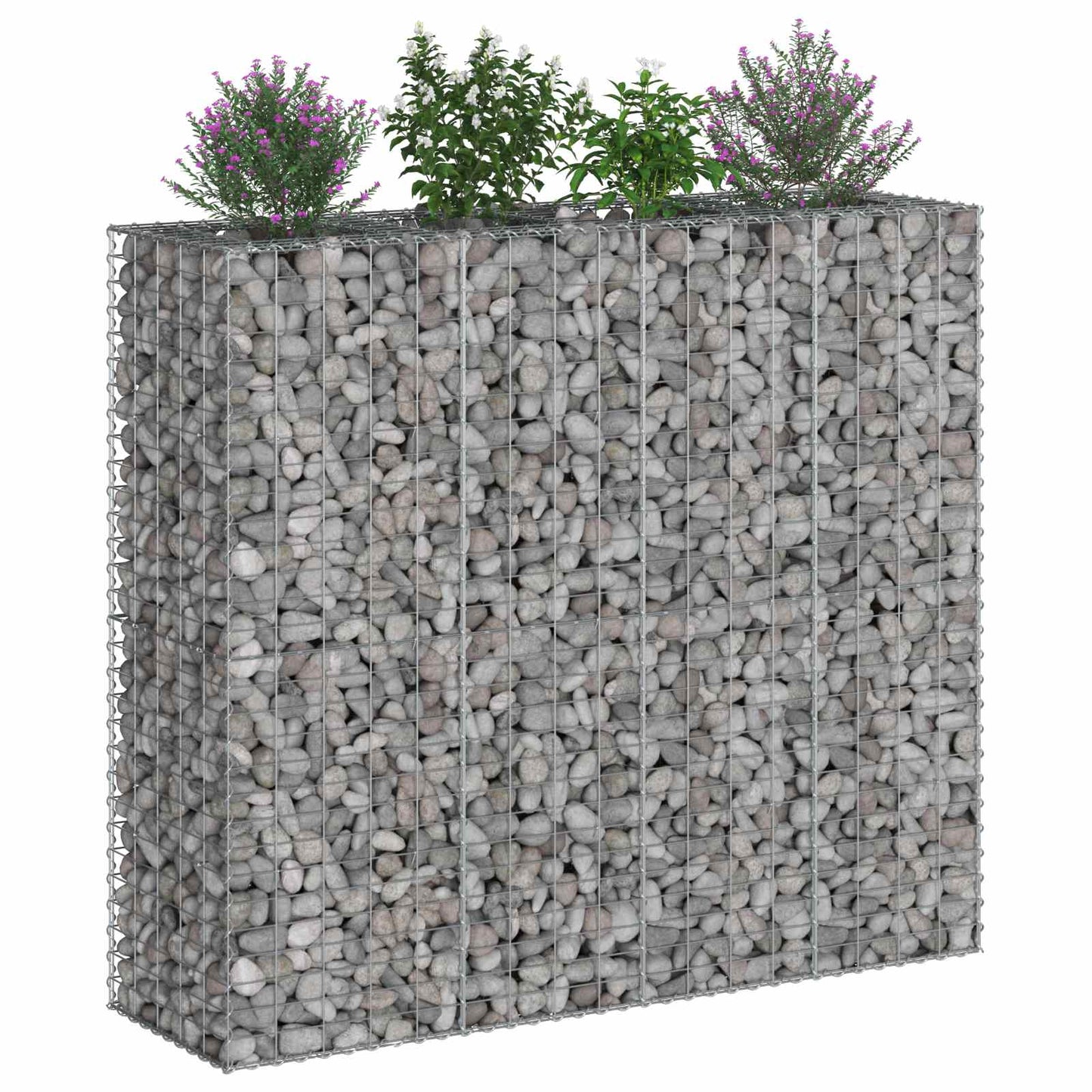 Gabion emelt ágy 2 pcs Ezüst 170 x 50 x 150 cm Horganyzott acél