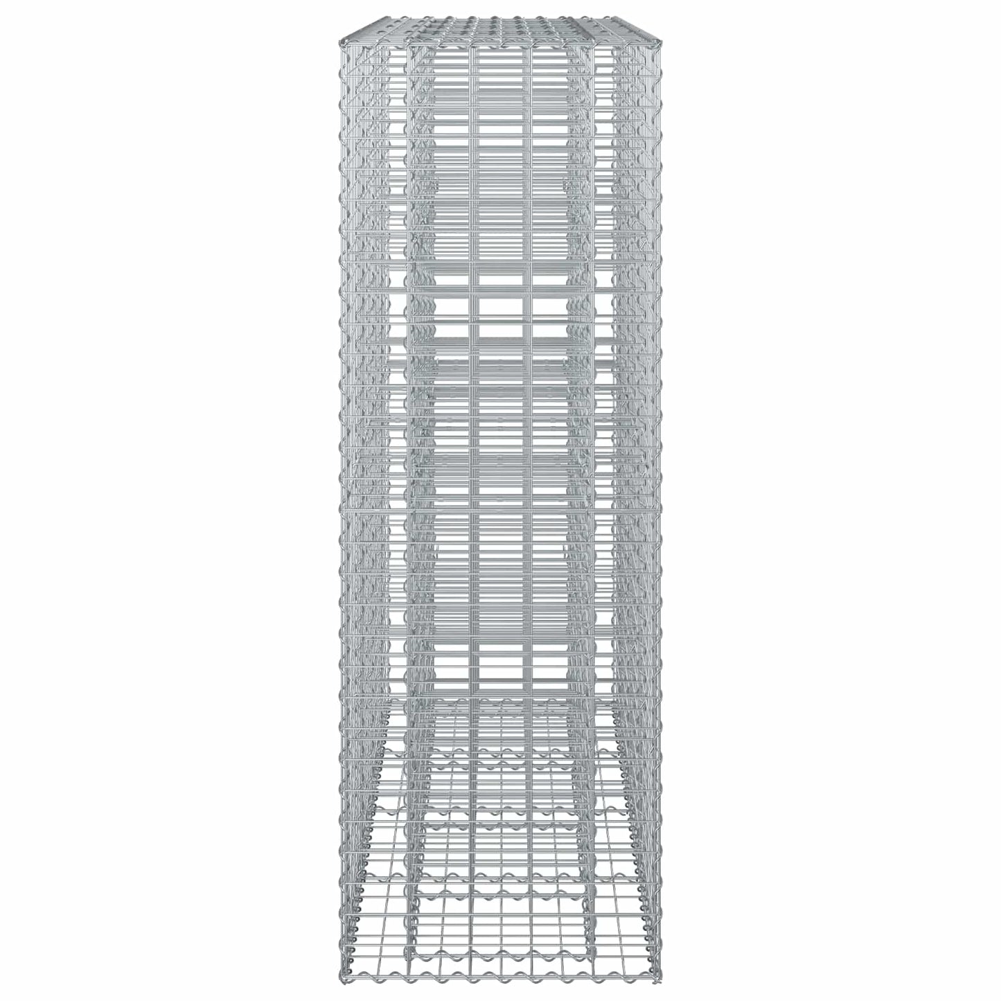 Gabion emelt ágy 2 pcs Ezüst 170 x 50 x 150 cm Horganyzott acél