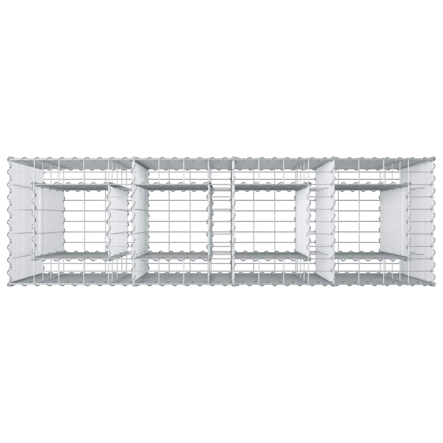 Gabion emelt ágy 2 pcs Ezüst 170 x 50 x 150 cm Horganyzott acél
