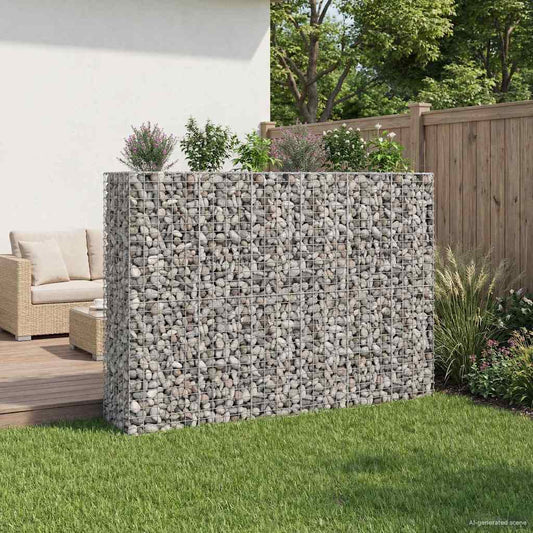 Gabion emelt ágy 3 db 250 x 50 x 150 cm Horganyzott Acél Ezüst