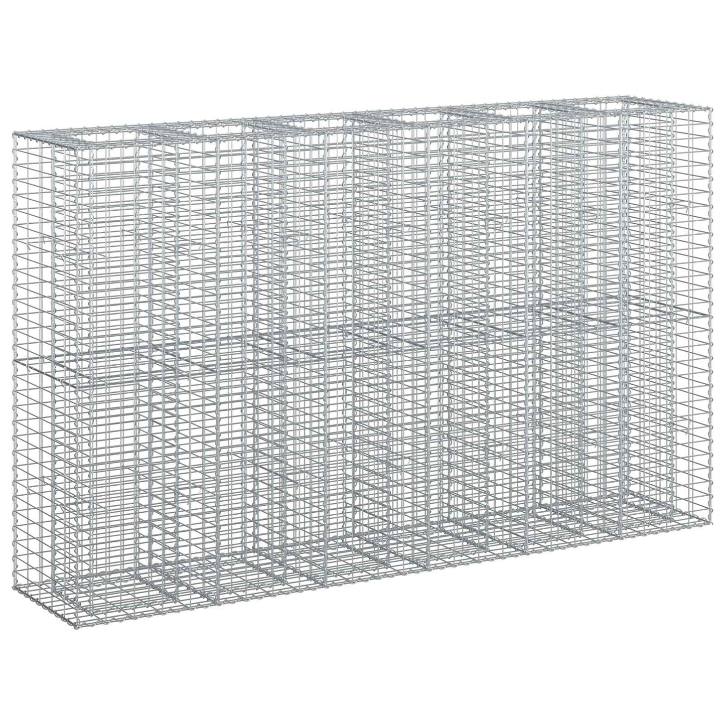 Gabion emelt ágy 3 pcs Ezüst 250 x 50 x 150 cm Horganyzott acél