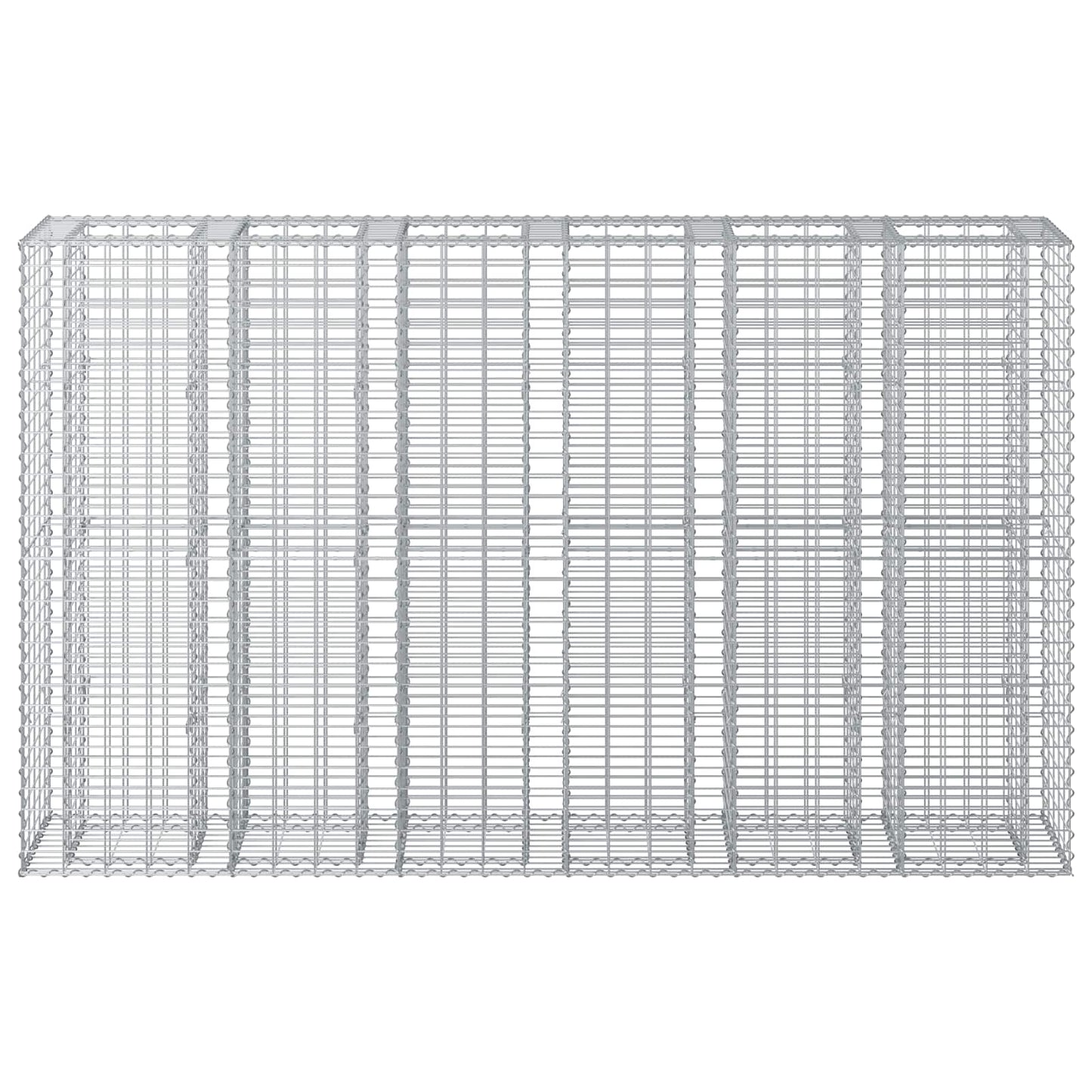 Gabion emelt ágy 3 pcs Ezüst 250 x 50 x 150 cm Horganyzott acél