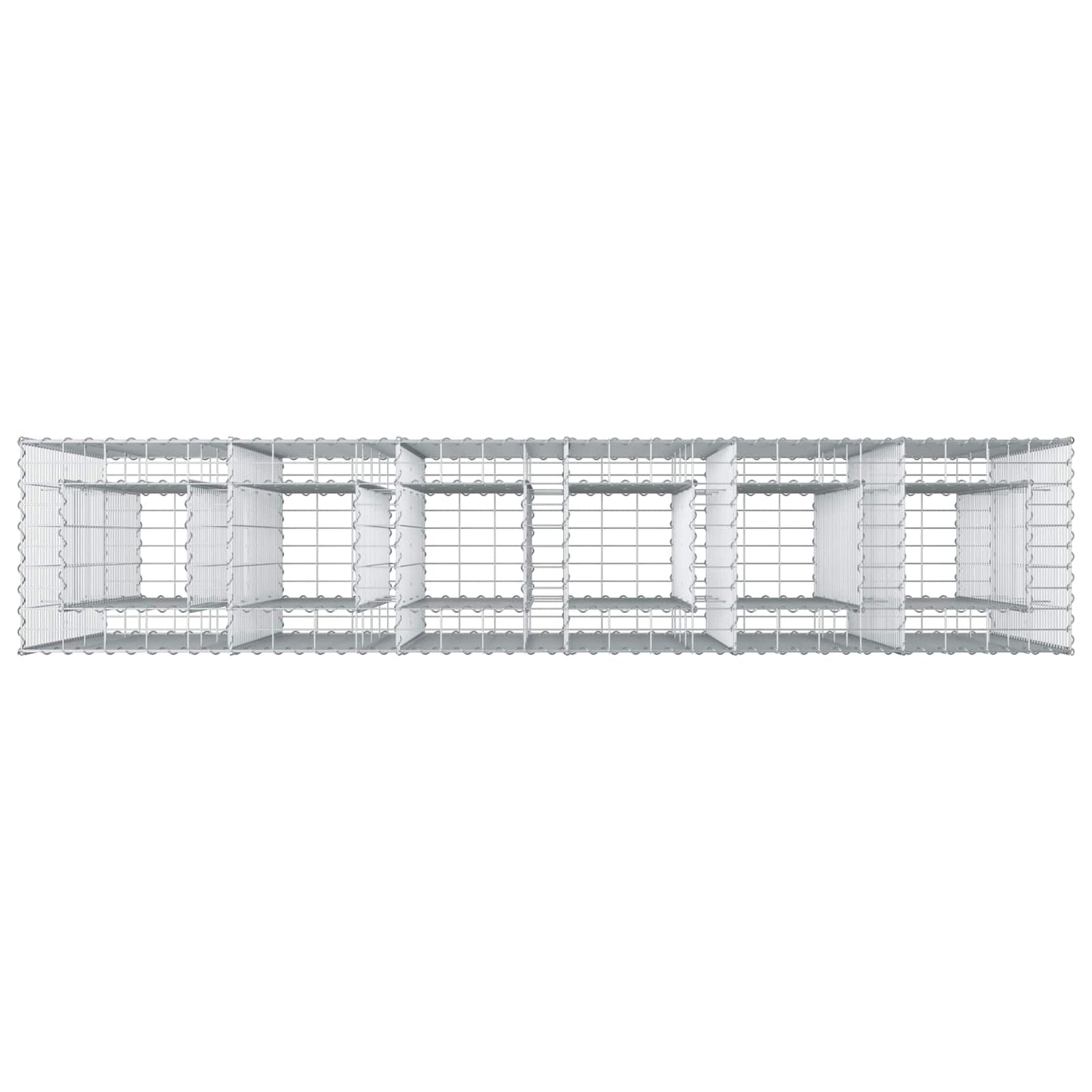 Gabion emelt ágy 3 pcs Ezüst 250 x 50 x 150 cm Horganyzott acél