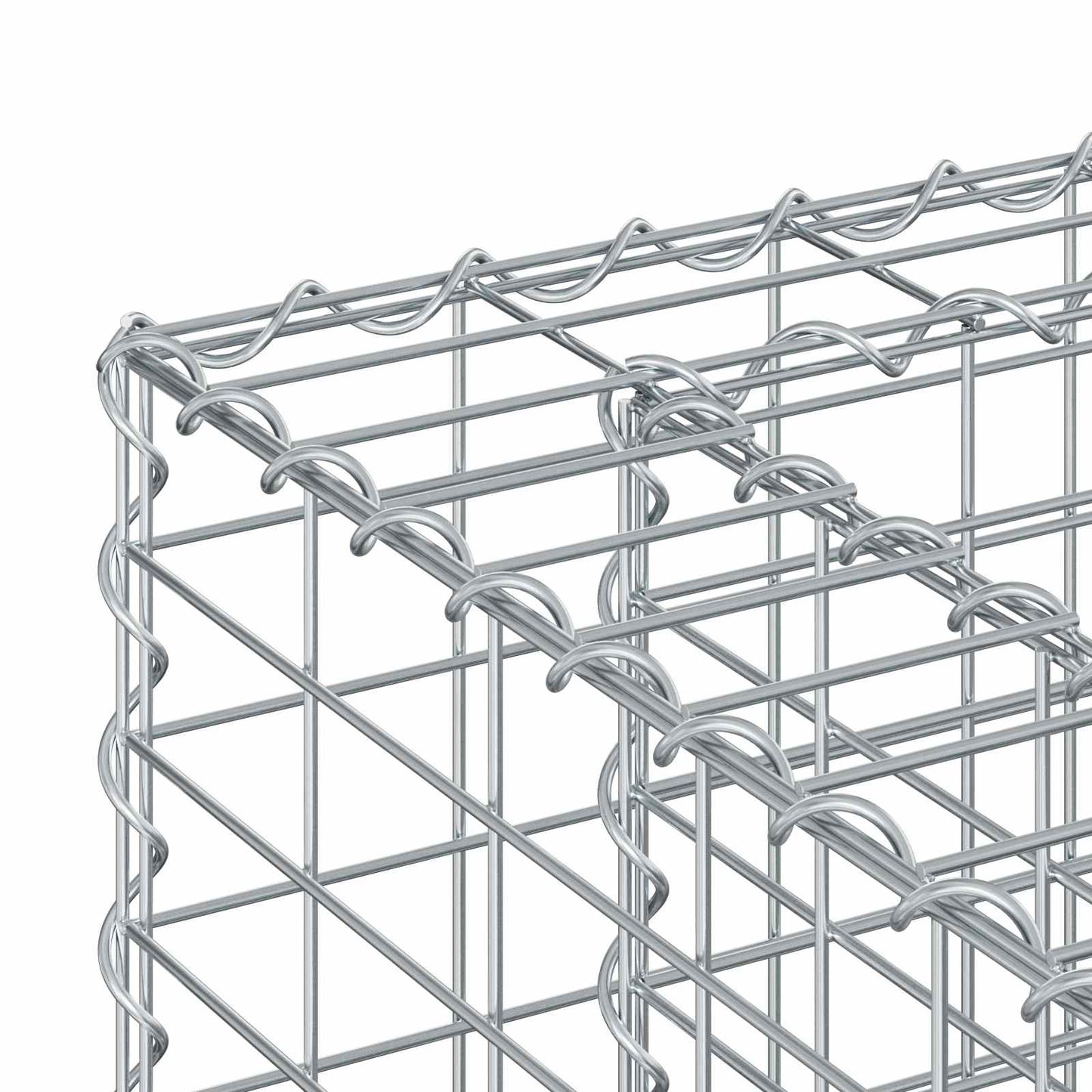 Gabion emelt ágy 4 pcs Ezüst 330 x 50 x 150 cm Horganyzott acél