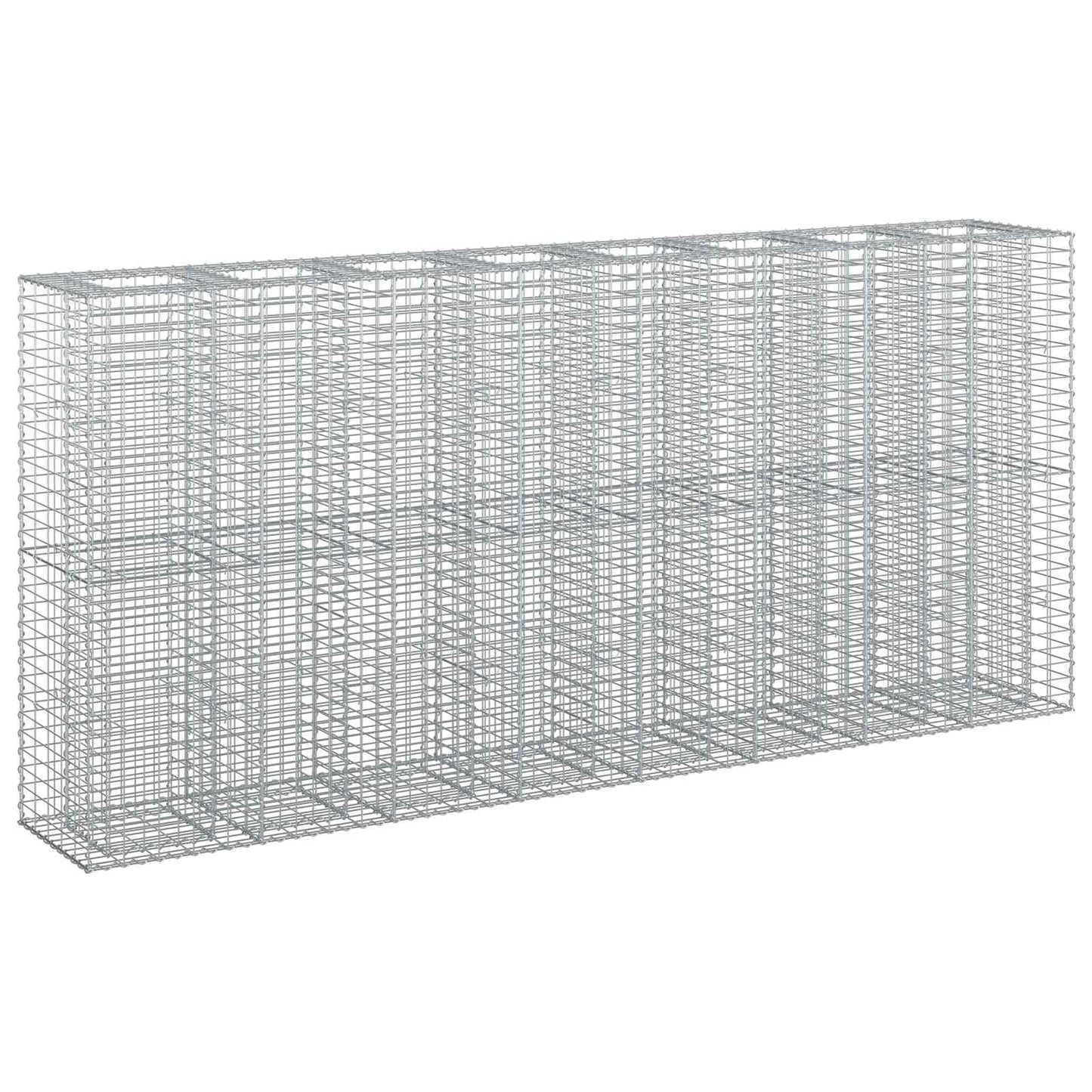 Gabion emelt ágy 4 pcs Ezüst 330 x 50 x 150 cm Horganyzott acél