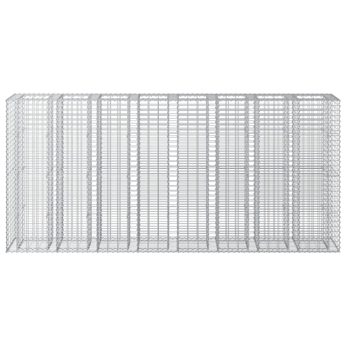 Gabion emelt ágy 4 pcs Ezüst 330 x 50 x 150 cm Horganyzott acél