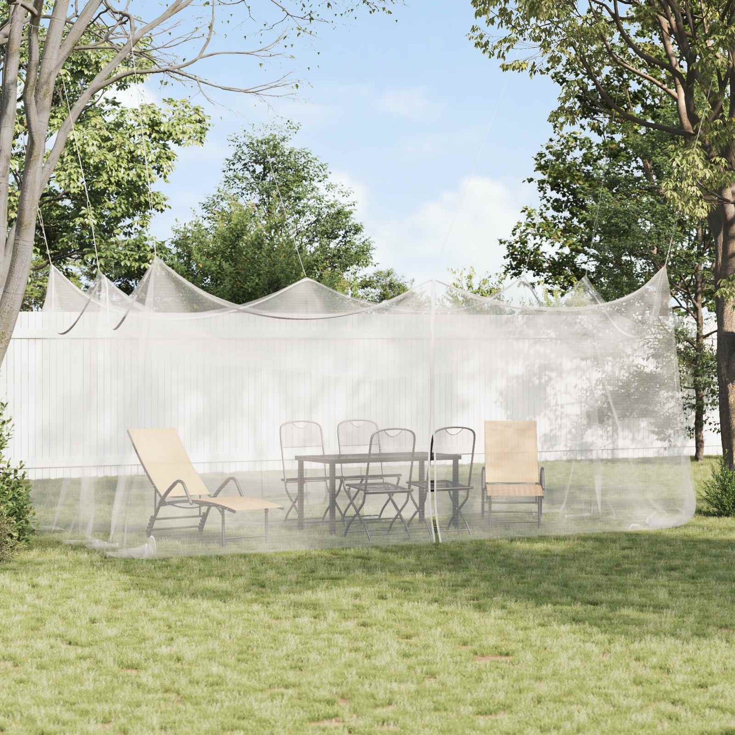 Kerti Szúnyogháló 220 mesh Fehér 3 x 6 x 2,5 m Poliészter