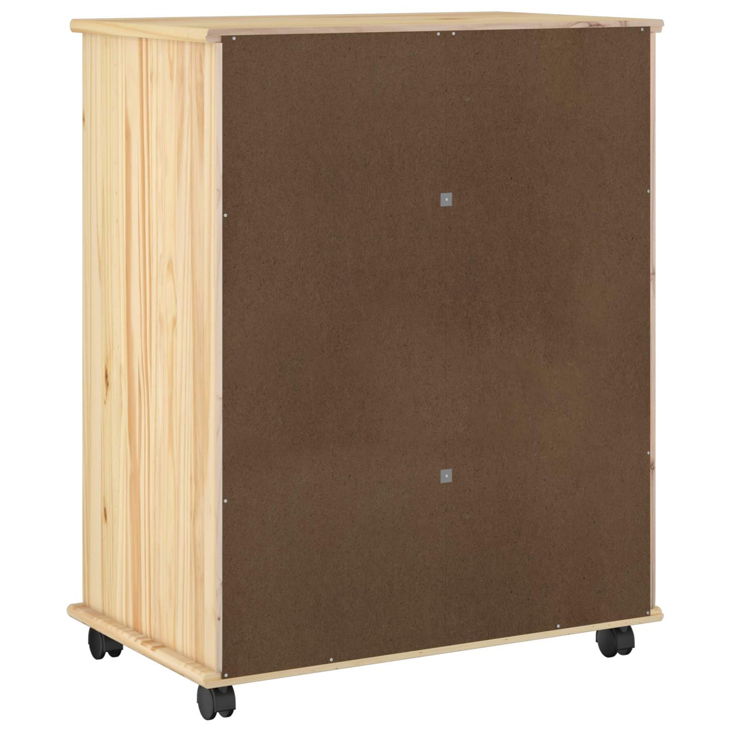Görgős szekrény kerékkel Barna 63,5 x 39 x 79 cm Tömör fenyőfa