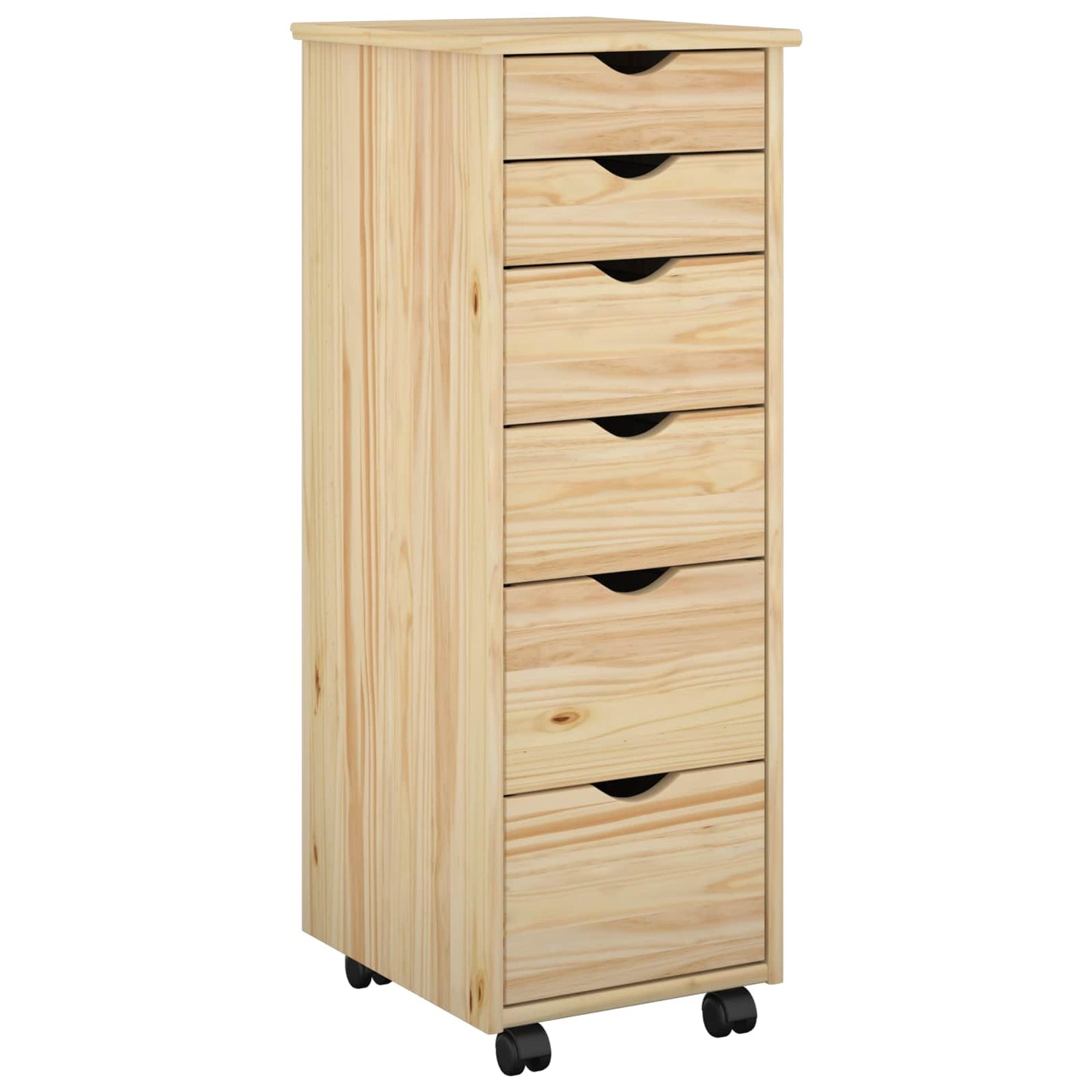 Görgős szekrény kerékkel Barna 34 x 39 x 93,5 cm Tömör fenyőfa