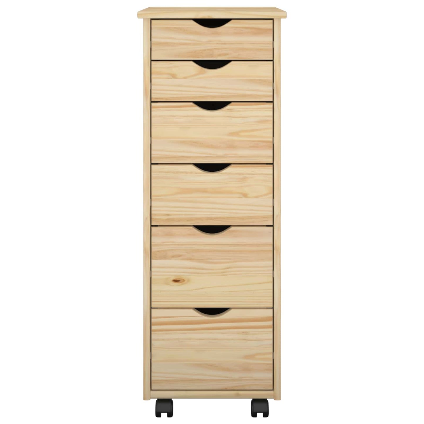 Görgős szekrény kerékkel Barna 34 x 39 x 93,5 cm Tömör fenyőfa