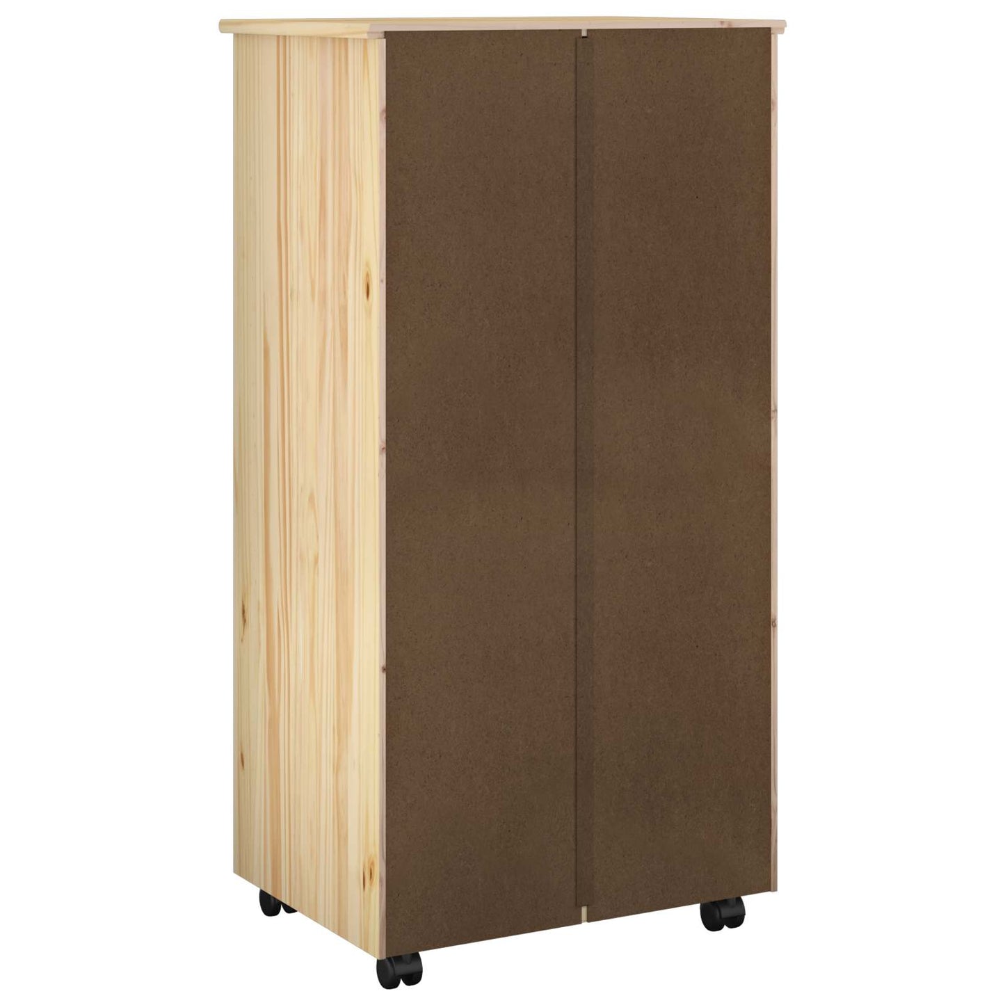 Görgős szekrény kerékkel Barna 53 x 39 x 103 cm Tömör fenyőfa