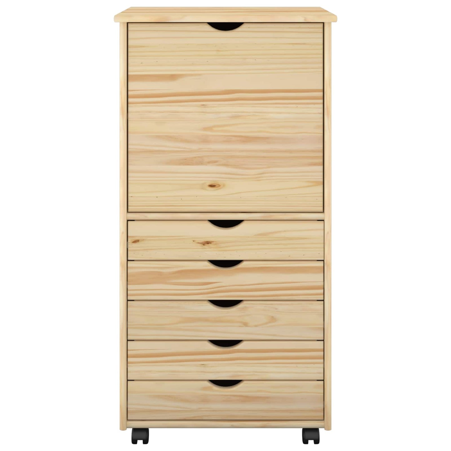 Görgős szekrény kerékkel Barna 53 x 39 x 103 cm Tömör fenyőfa