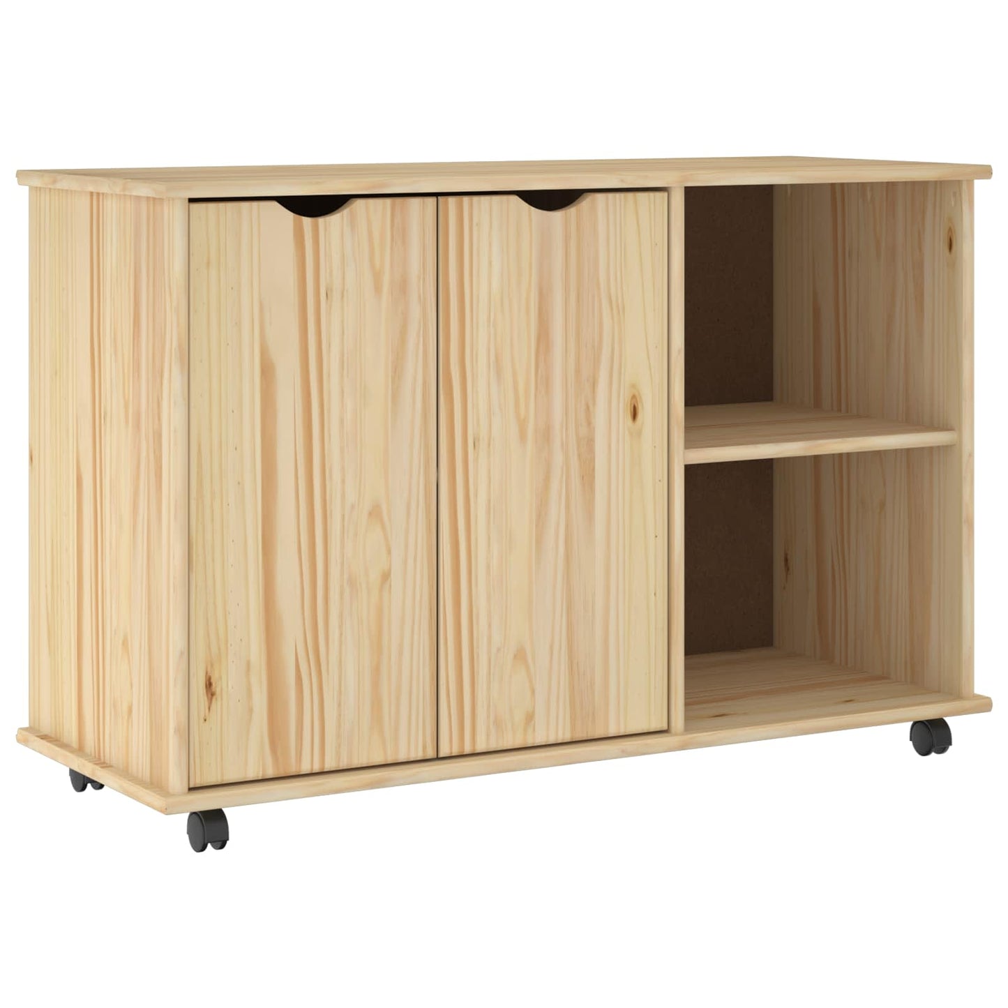Görgős szekrény kerékkel Barna 100 x 39 x 65,5 cm Tömör fenyőfa