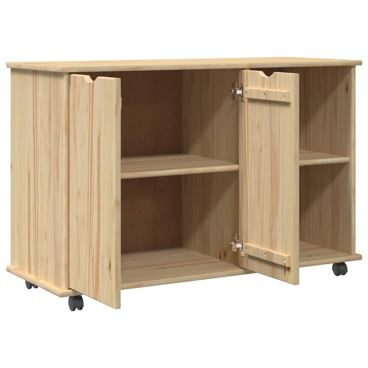 Görgős szekrény kerékkel Barna 100 x 39 x 65,5 cm Tömör fenyőfa