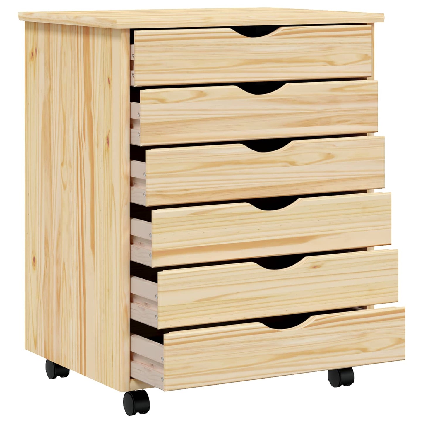 Görgős szekrény fiókokkal MOSS Tiszta lakk 53 x 39 x 65,5 cm